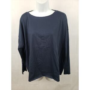NWT Planet Jersey shirt Navy Soft Hipster Tee Lagenlook One Size Long Sleeve